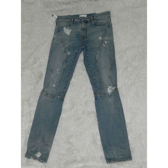 Faith Connexion Jeans Distressed Medium Wash Made in Italy Size 32 - Picture 1 of 11